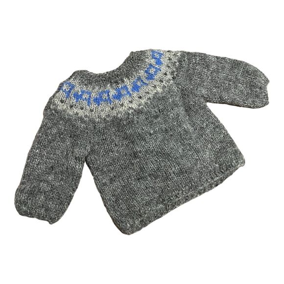 The Handknitting Association Of Iceland Knit Jumper 6-9 Months Wool Sweater Grey - Picture 6 of 8